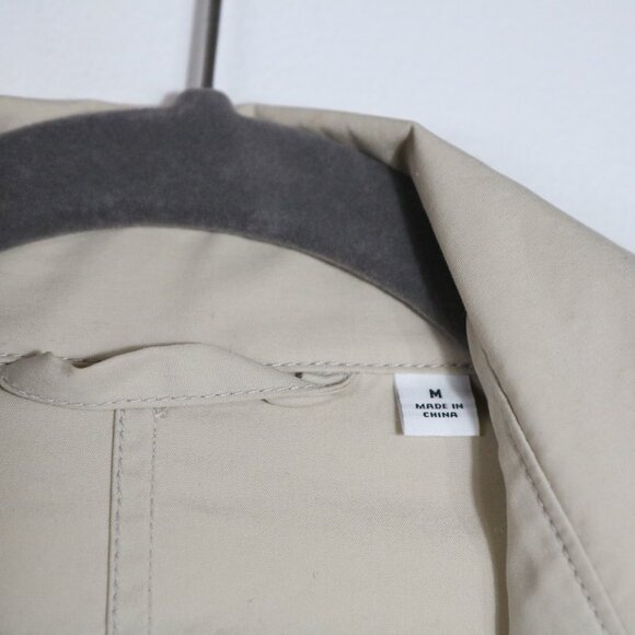 Uniqlo U Cotton Long Coat Oversized Womens Medium Natural Trench Cotton Neutral - Picture 4 of 8